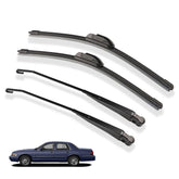 Motarithl front wiper set front view showing complete assembly and reliable fit