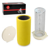 MOTO1988 front view of full air filter guide and end cap kit showing complete set benefit