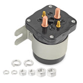 MOTO1988 starter solenoid front view showing mounting for easy replacement and improved reliability