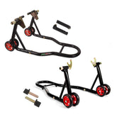 MOTO4U front stand front view showing stable lift benefit