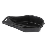 MOTO4U front view of drain pan showing capacity and shape for tidy oil changes