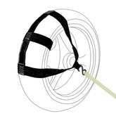 MOTO4U rear wheel strap front packaging showing durable construction and specs