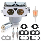 MOTOALL carburetor front view showing mounting ports and improved sealing