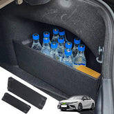 MOTOESCOT front view installed in Camry trunk showing neat side storage benefit