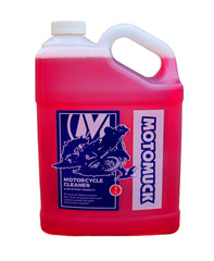 Motomuck gallon bottle front label showing size and safe formula benefits