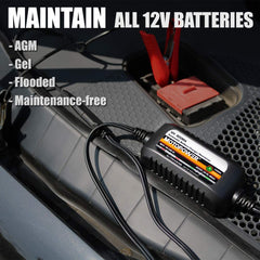 MOTOPOWER back label close-up showing specifications and ETL safety listing