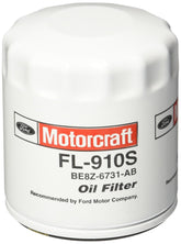 Motorcraft FL910SB12 front view showing label and canister, reassuring OEM fit