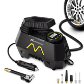 Motorenbau inflator front view showing controls and compact design for easy storage