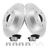 Motorevo paired rear rotors front view showing direct-fit design and improved heat control