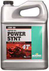 Motorex Power Synthetic 4T 10W-50 4L front container showing label and grade, clear product identification