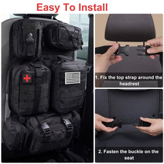 MOTOTIPS five detachable MOLLE pouches arranged for modular storage