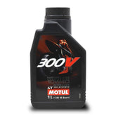 Motul 300V front packaging showing racing-grade design and clear capacity