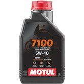 Motul 7100 front label showing product identity and benefits