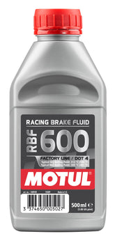 Motul RBF 600 front packaging showing label and racing specification benefits