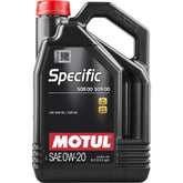 Motul Specific 508 00 509 00 0W-20 1L front packaging showing label and approvals for correct selection