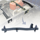 Mountainpeak front view of crossmember showing bolt holes and fitment benefit