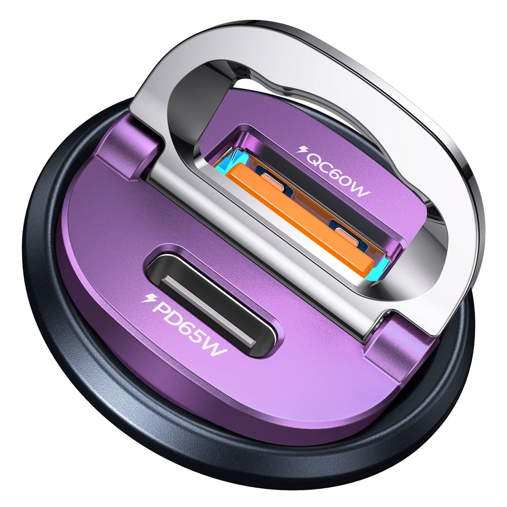 MRGLAS front view showing USB-C and USB-A ports for fast dual charging
