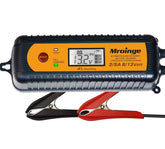 Mroinge charger front view showing controls and compact design for easy storage