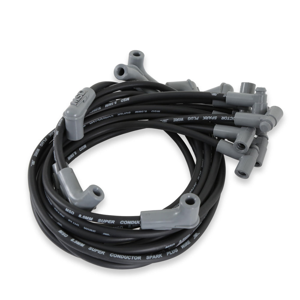 MSD 35593 black wire set front view showing complete kit and fitment benefit