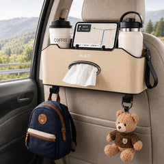 Mu&Ti front view showing pockets and cup holders for organized storage