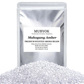 MUBYOK front packaging showing mahogany amber beads and secure pouch for freshness