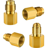 Mudder front view of 4-piece adapter kit showing all brass pieces and organized layout