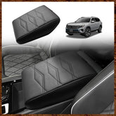 Muslogy front view showing armrest cover installed and clean protection