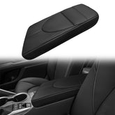 Muslogy front view showing armrest cover fitting Camry console and improved protection