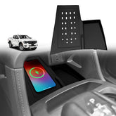 Muslogy front view of center console mat showing exact fit and protection