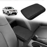 Muslogy front view on Nissan Frontier console showing neat fit and protection