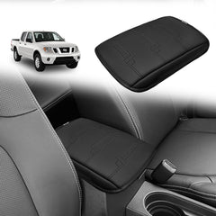 Muslogy front view on Nissan Frontier console showing neat fit and protection