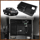 Muslogy front view of console organizer showing neat compartments and fast access