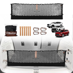 Muslogy front view installed in SUV trunk showing secure cargo containment
