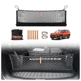 Muslogy front view of packaged cargo net showing compact shipping and fit