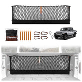 Muslogy cargo net front view showing full bed coverage and neat organization