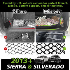 Muslogy installed in Silverado bed overhead view demonstrating secure fit
