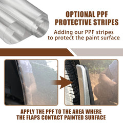 Muslogy installation kit with pins screws and clear PPF stripes for secure fit