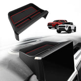 Muslogy red dashboard organizer front view showing clean fit and storage