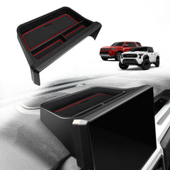 Muslogy red dashboard organizer front view showing clean fit and storage