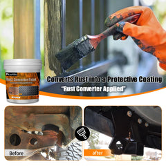 MuzeFansi applied to a rusted trailer showing immediate sealing benefit