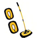 MVEQRRN front view brush showing yellow chenille head and handle for gentle cleaning