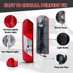 MZORANGE tail light rear view with harness connector for plug-and-play