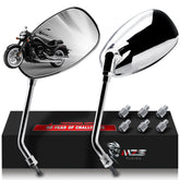 MZS chrome mirrors front view showing oval design and stylish upgrade benefit