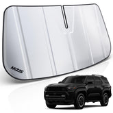 MZS front view of the sun shade showing branded fit and protective benefit