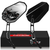 MZS black front view mirror showing sleek design and improved rear visibility