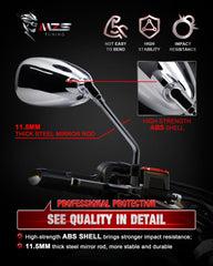 MZS convex mirror glass detail enlarging rear field of view for safer awareness