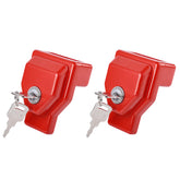 NAKANEKO front view of two red glad hand locks showing secure protection