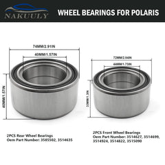 Nakuuly bearings installed on Polaris hub demonstrating correct fit and reliability