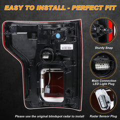 Nakuuly tail light backside showing connector for easy plug-and-play install