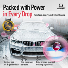 Nanoskin thick cherry foam texture demonstrating cling and cleaning power